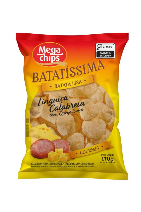Batata Lisa Frita Sabor Linguiça Calabresa com Queijo Suíço 170g